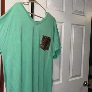 Sequin pocket tee
